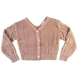 Pink Cardigan Sweater - Knit Women's Medium with Buttons